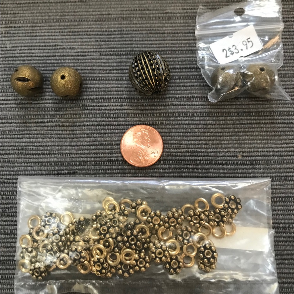 GOLD METAL FOCAL BEADS CHARM LOT Jewelry Supplies